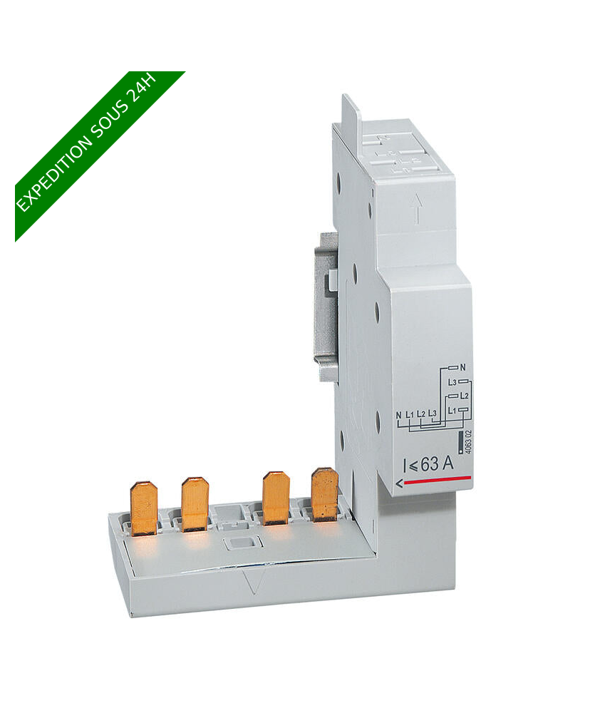 Module de raccordement par peigne pour contacteur 40A et 63A - à borne automatique - 4P - 1 module