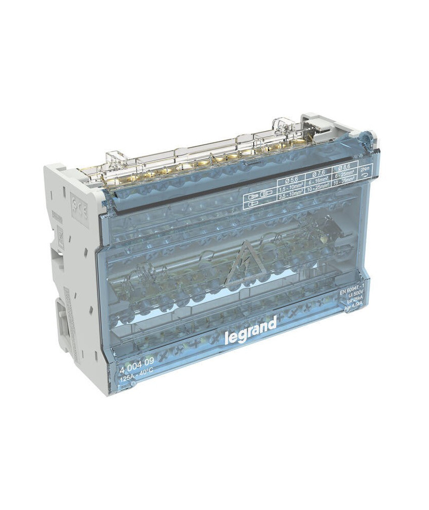 Répartiteur Tétrapolaire modulaire monobloc 125A - LEGRAND - 400409