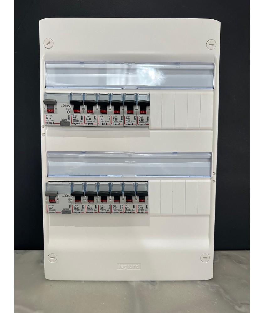 Tableau électrique 2 rangée assemblé par Elec discount avec composant Legrand : 2ID63
