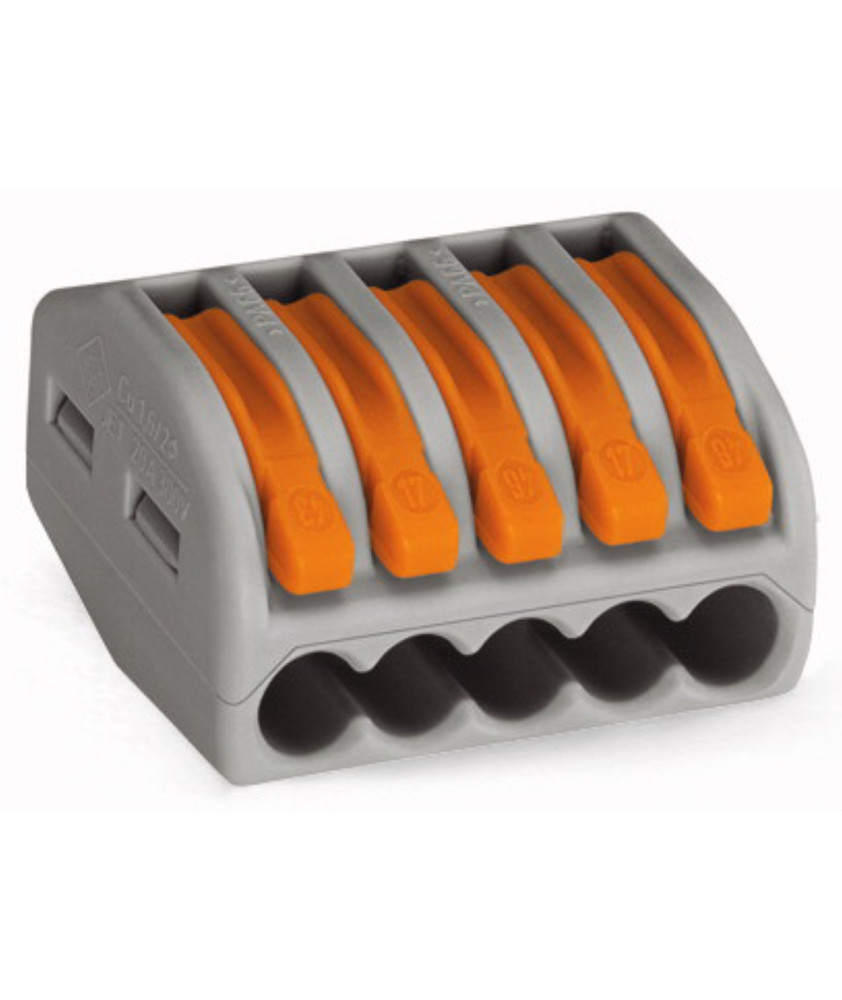 WAGO 222-415 - BORNES DE CONNEXION AVEC LEVIERS 5 X 4MM² 40 pièces