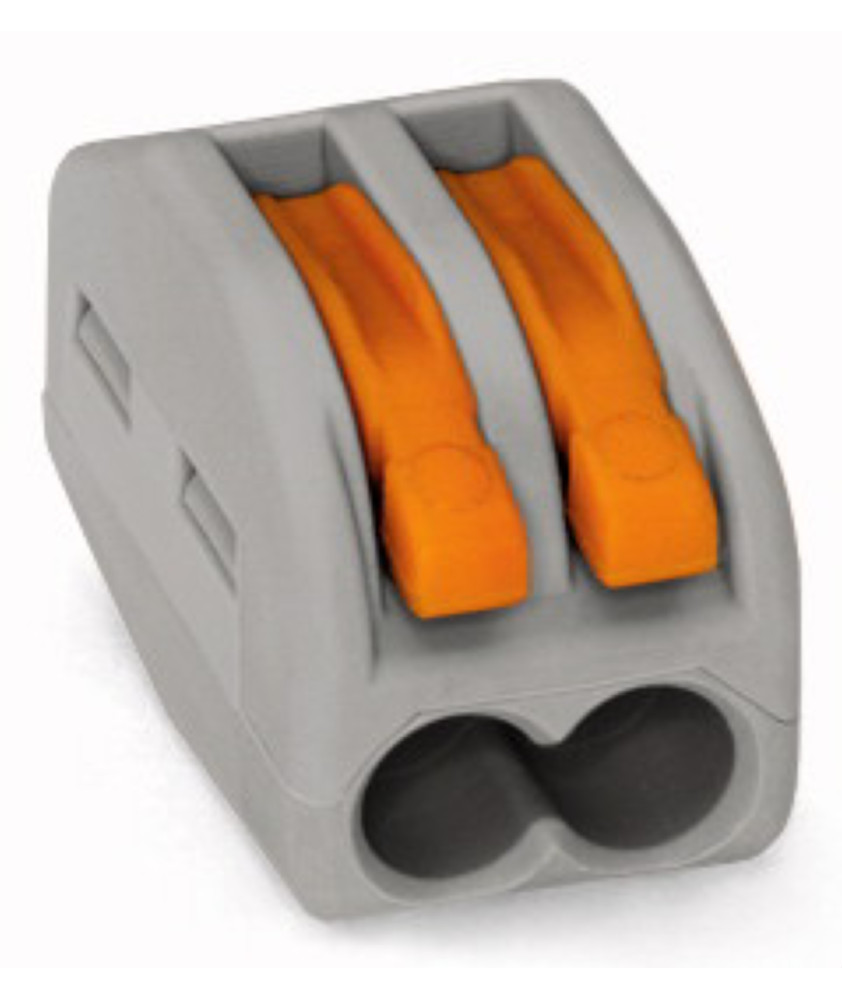 WAGO 222-412 - BORNES DE CONNEXION AVEC LEVIERS 2 X 4MM² 50 pièces