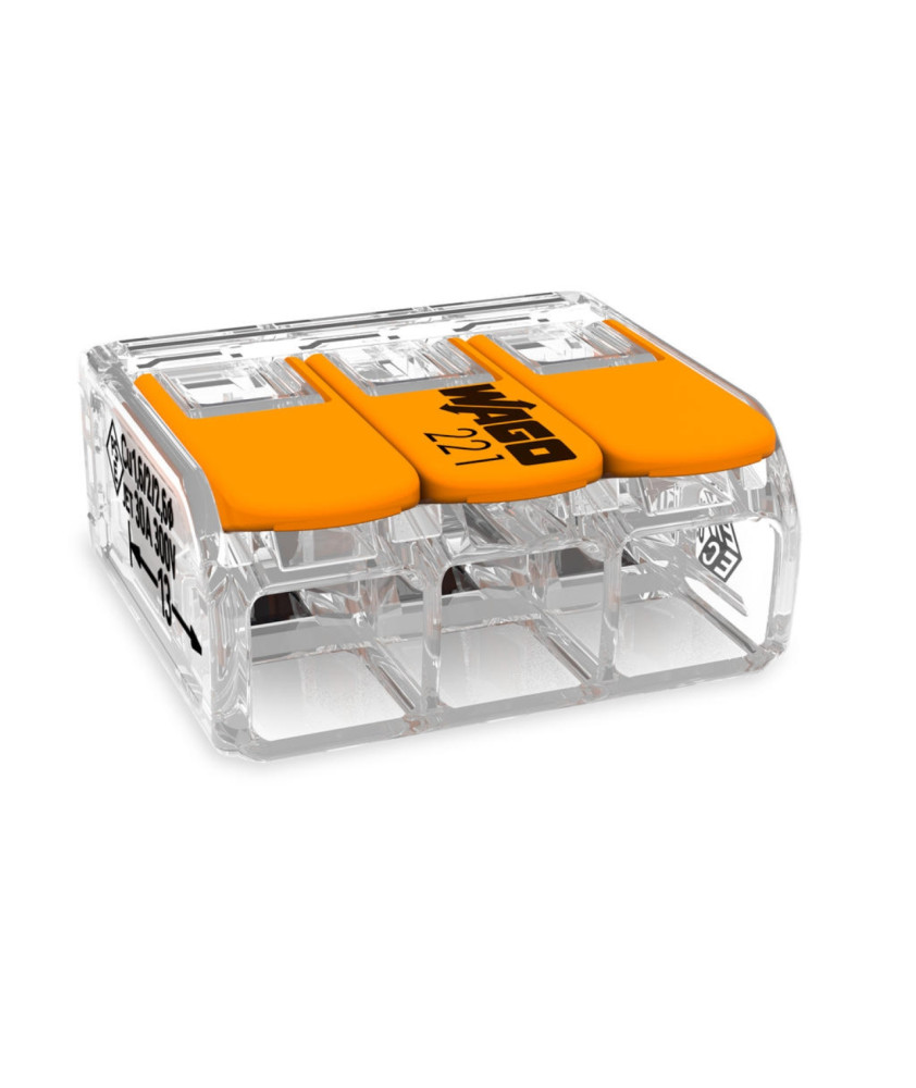 WAGO 221-613 - MINI BORNES DE CONNEXION AVEC LEVIERS 0,5 À 6MM² - 30 Pièces