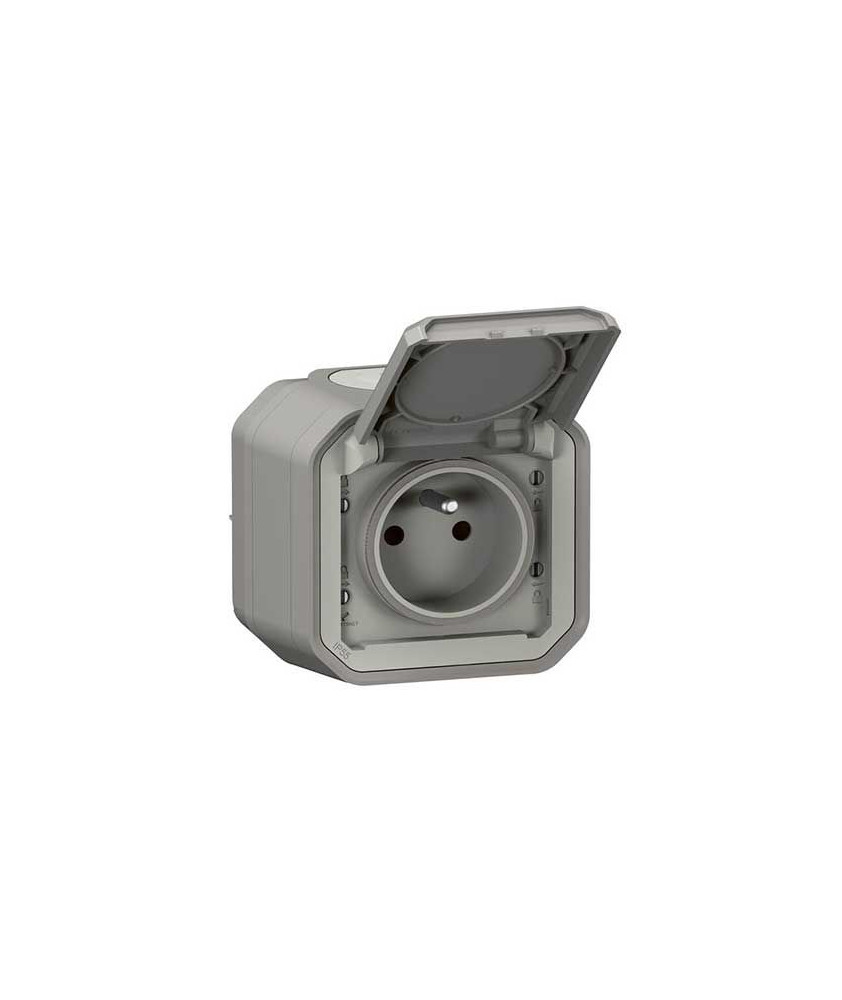 LEGRAND Plexo Prise de courant 2P+T saillie complet étanche gris IP55 - 069731L