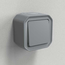 LEGRAND Plexo Interrupteur va et vient saillie complet étanche gris IP55 - 069711L
