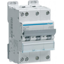 Hager - Disjoncteur 3P+N 6-10kA courbe C - 25A 3 modules - Réf : NFT825