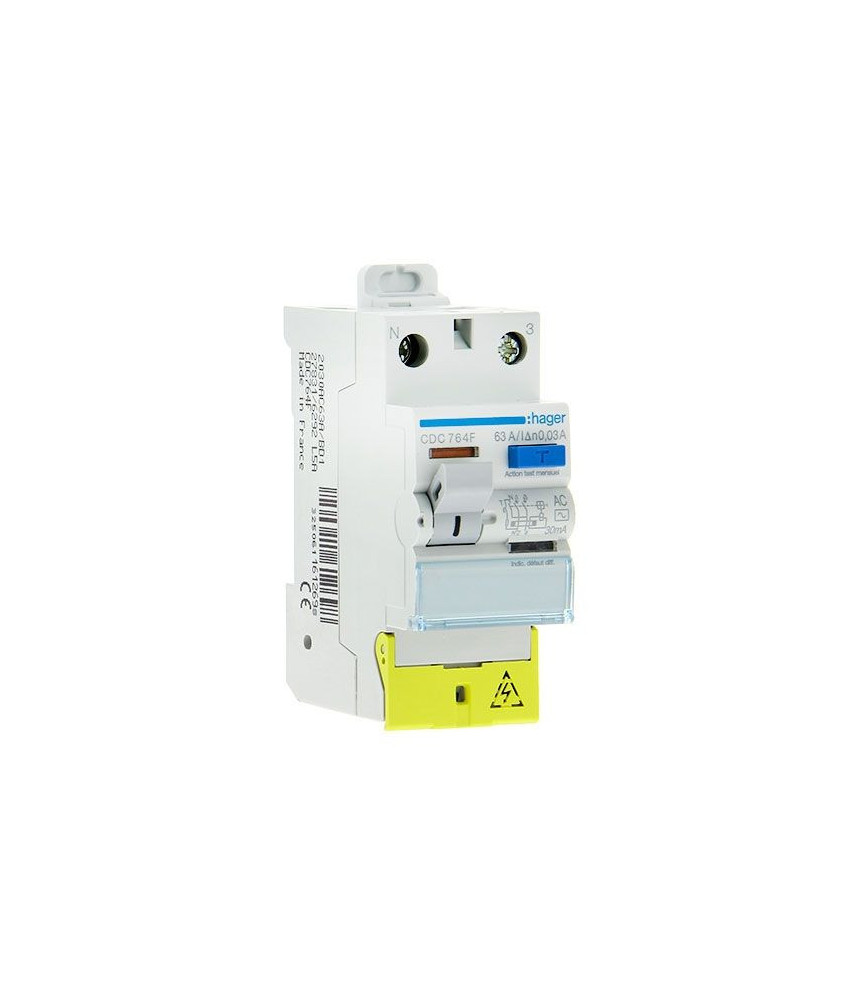 HAGER Interrupteur différentiel 63A 30mA type AC 230V - CDC764F