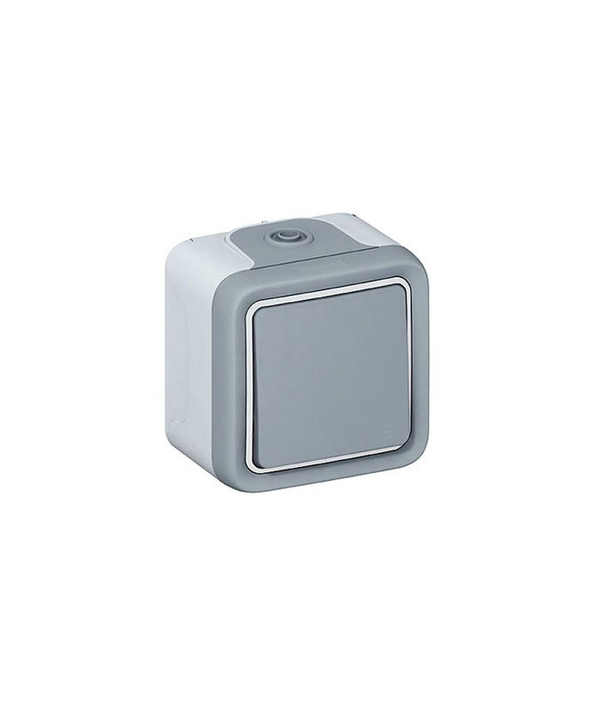Legrand - Poussoir NO 10A Plexo complet IP55 saillie - gris- Réf : 069720