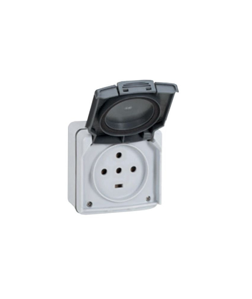 Legrand - Prise 3P+T+N étanche 20A Plexo complet IP55 saillie - gris- Réf : 091657