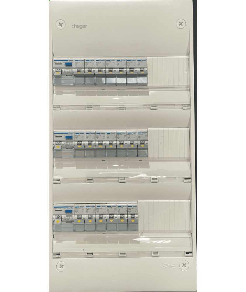 Tableau électrique hager 3 rangée équipé et pré-câblé