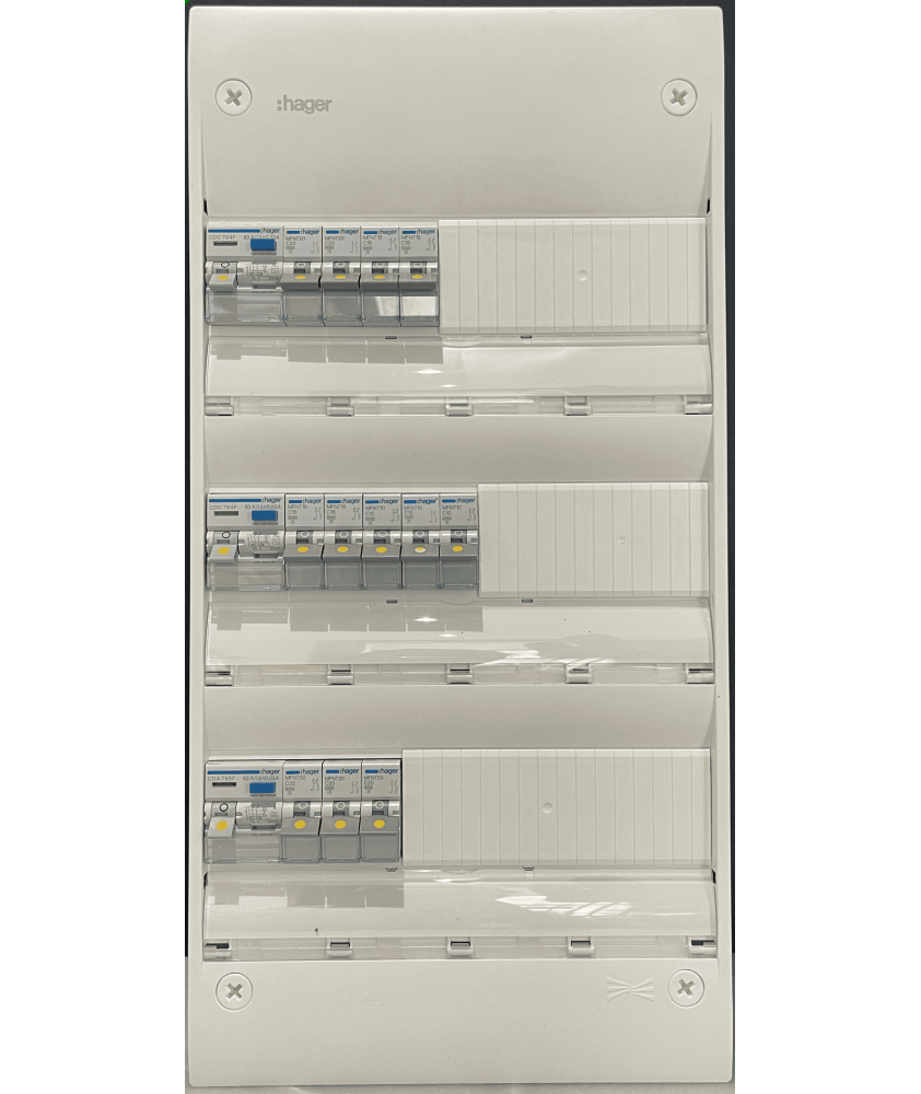 Tableau électrique hager 3 rangée équipé et pré-câblé 3ID63A
