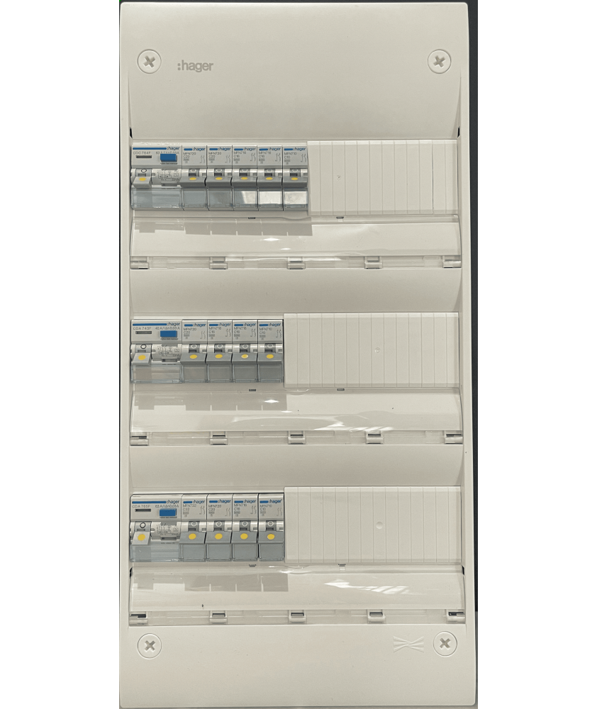 Tableau électrique hager 3 rangée équipé et pré-cablé ref.059