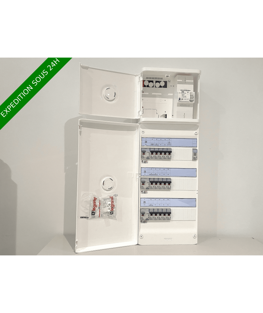 TABLEAU ÉLECTRQIUE LEGRAND 3RANGÉE ÉQUIPÉ ET PRÉ CABLÉ  + PLATINE LINKY 15/45 (LEG3RM2) PORTES OFFERTE