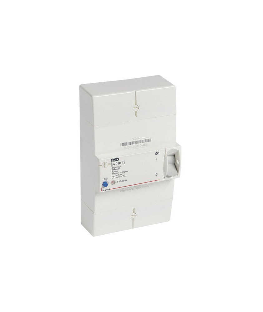 401011-Disjoncteur de branchement Enedis tétrapolaire différentiel 500mA instantané - 60A