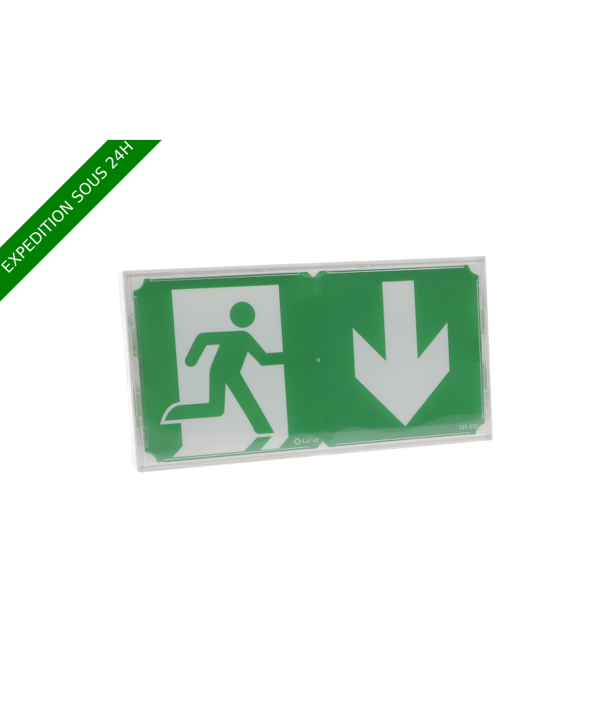 BAES d'évacuation Uraone IP42 IK07 SATI flux 45lm 1h consommation 0,8W avec fonction visibilité+