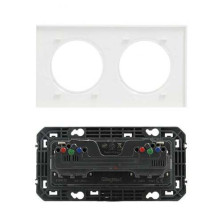 BLOC PRISE DOUBLE DOOXIE AVEC PLAQUE FINITION BLANC