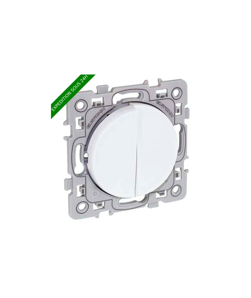 EUROHM Square Double bouton poussoir blanc - 60211