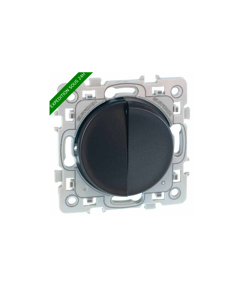 EUROHM Square Interrupteur double va et vient anthracite - 60310