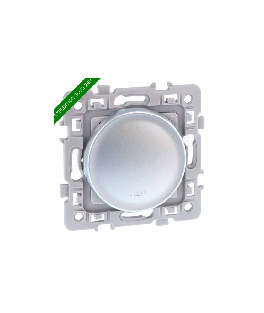 EUROHM Square Interrupteur variateur sans neutre toutes charges 500W silver - 60419