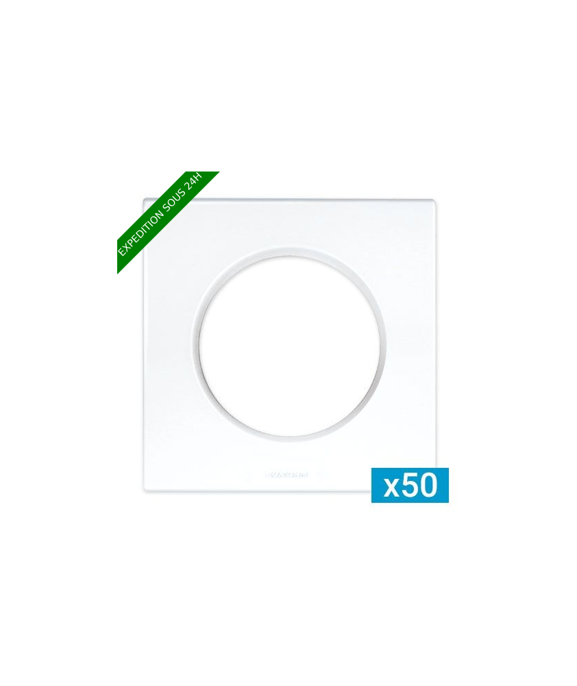 EUROHM Square Lot de 50 plaques simples blanc - 60296