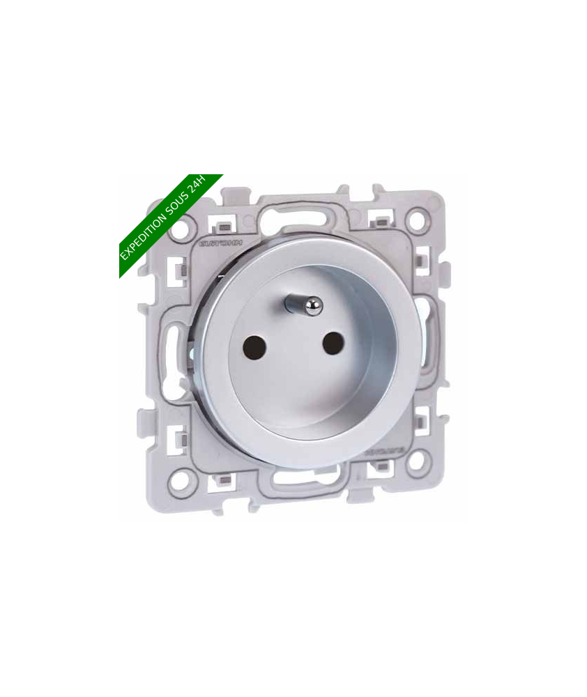 EUROHM Square Prise de courant 2P+T silver - 60460