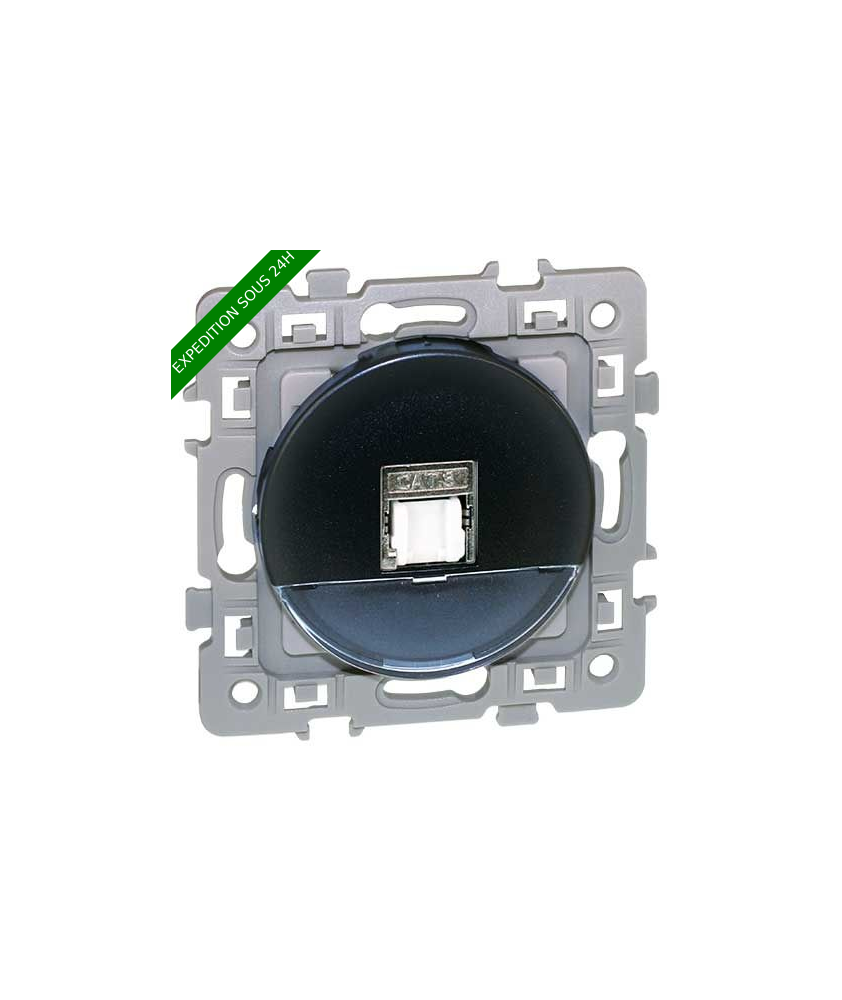 EUROHM Square Prise RJ45 grade 2TV catégorie 6 STP anthracite - 60372