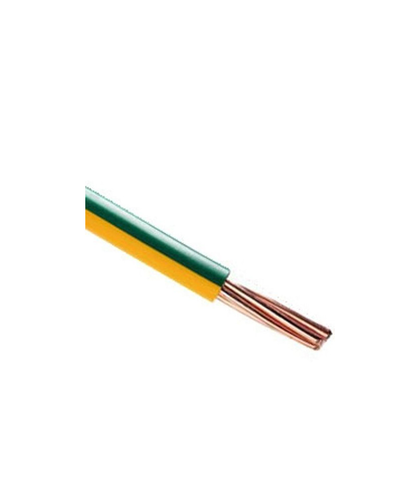 Fil électrique rigide H07VR 10mm² vert/jaune - Prix au mètre