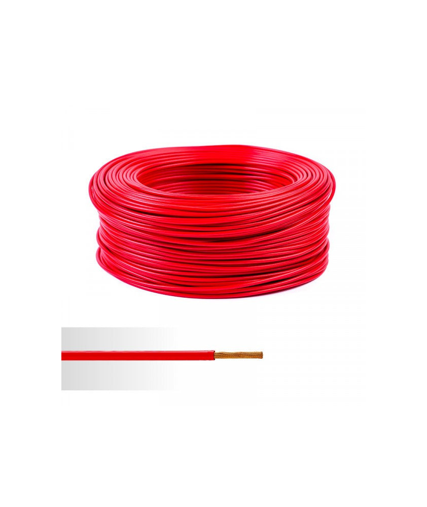 Fil électrique souple ho7v-k 25mm2 rouge (prix au m)